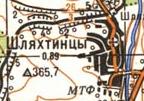 Topographic map of Shlyakhtyntsi