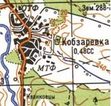 Топографическая карта Кобзаревки