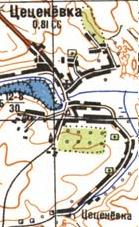 Топографическая карта Цеценевки