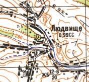 Топографічна карта Людвищого