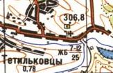 Топографічна карта Тетильківців
