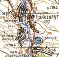Топографическая карта Толстолуга