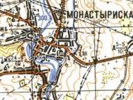 Топографическая карта Монастыриськ