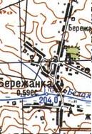 Топографическая карта Бережанки