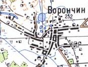 Топографическая карта Ворончина