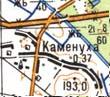 Topographic map of Kamyanukha