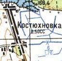 Топографическая карта Костюхновки