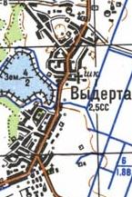 Топографическая карта Выдерты