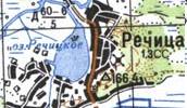 Топографическая карта Речицы