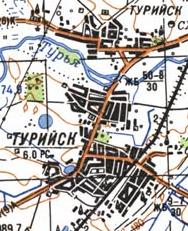 Topographic map of Turiysk