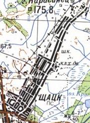 Топографическая карта Шацка