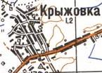 Топографическая карта Крыжовки
