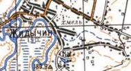 Топографическая карта Жидичина