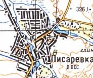 Топографическая карта Писаревки