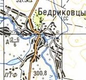 Topographic map of Bedrykivtsi