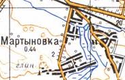 Топографическая карта Мартыновки