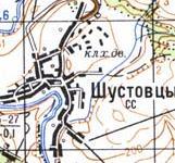 Topographic map of Shustivtsi