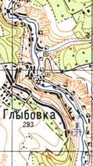 Топографическая карта Глыбовки