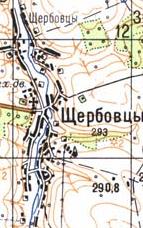 Topographic map of Scherbivtsi