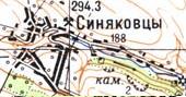 Топографічна карта Синяківців