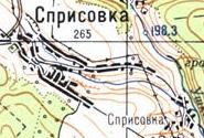Топографическая карта Сприсовки
