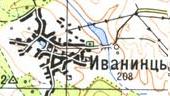 Топографічна карта Іванинців