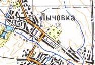 Топографическая карта Лычовки