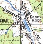 Топографическая карта Белотина