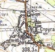 Топографическая карта Струги