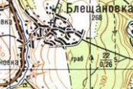 Топографическая карта Блещановки