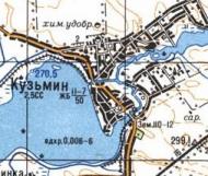 Топографическая карта Кузьмина
