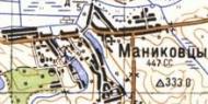 Топографічна карта Маниківців