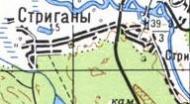 Topographic map of Strygany