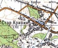 Топографическая карта Старого Кривина