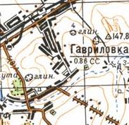 Топографическая карта Гавриловки