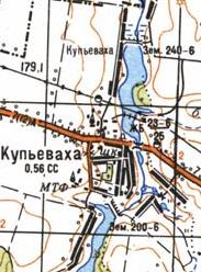Топографическая карта Купьевахи