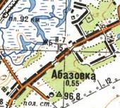 Топографическая карта Абазовки