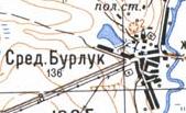 Топографическая карта Среднего Бурлука