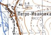 Топографическая карта Петро-Ивановки