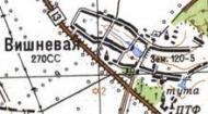 Topographic map of Vyshneva