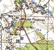 Топографическая карта Мокрой Ракитной
