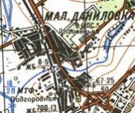 Топографическая карта Малой Даниловки