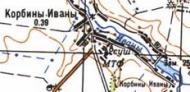 Топографічна карта Корбині Іванів