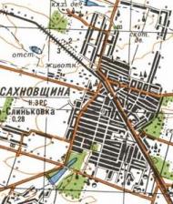 Топографическая карта Сахновщины
