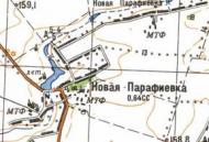 Топографическая карта Новой Парафиевки