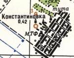 Топографическая карта Костянтиновки