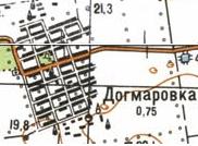 Топографическая карта Догмаровки