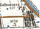 Топографическая карта Бабенковки Первой