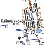 Topographic map of Slipushynske