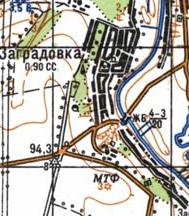 Топографическая карта Заградовки